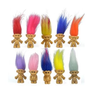 10pcs 3" Mini troll Doll, Assorted Hair Colors Vintage Lucky troll dolls