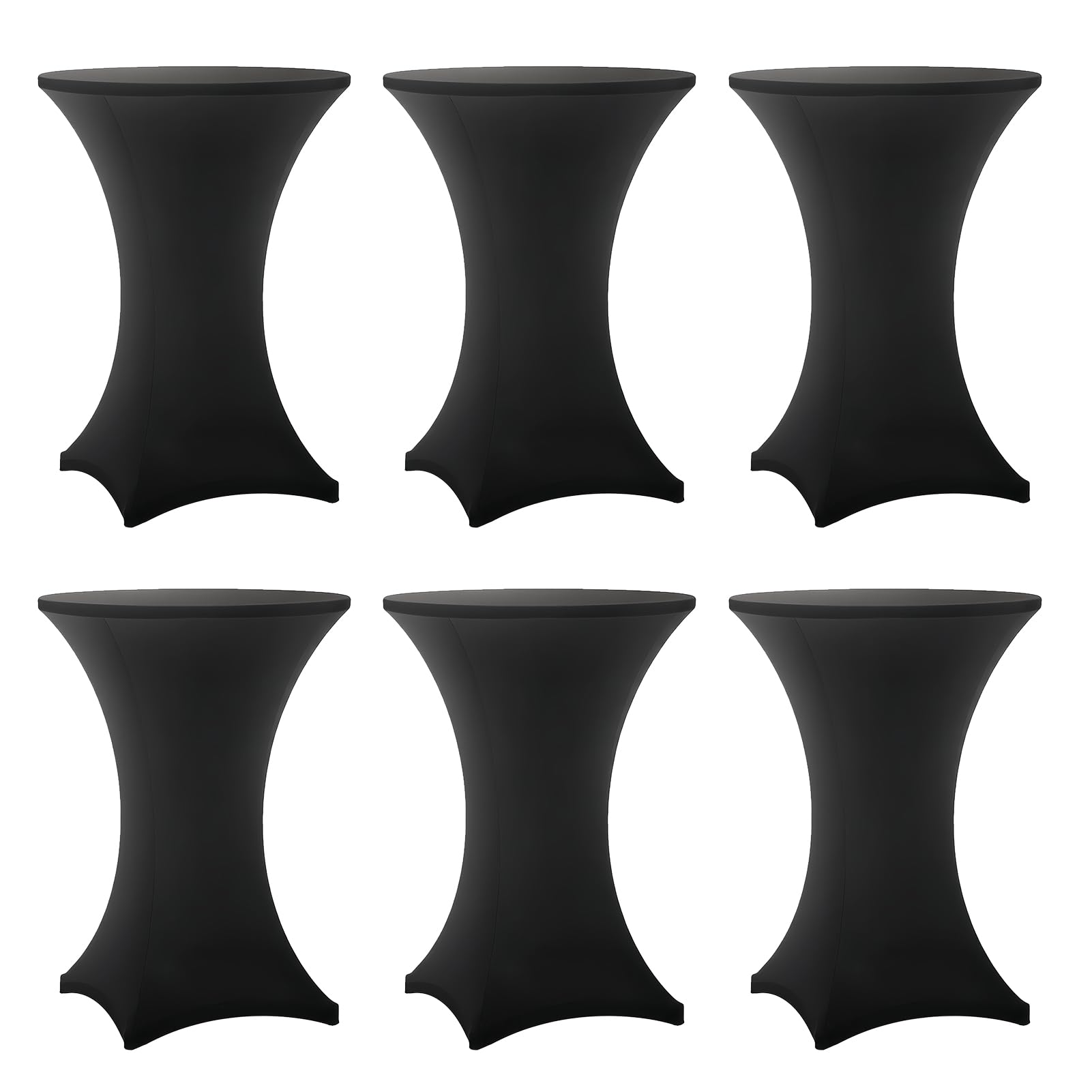 Lemict Cocktail Table Covers - 6 Pack 32x43 Inch Table Cloth - Black