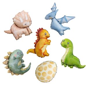 Wuokkig 6pcs Dinosaur Balloons, Baby Dinosaur Birthday Party Decorations