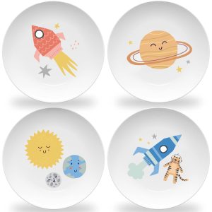 Tiny Expressions Space Adventure Plates – 10" Set of 4