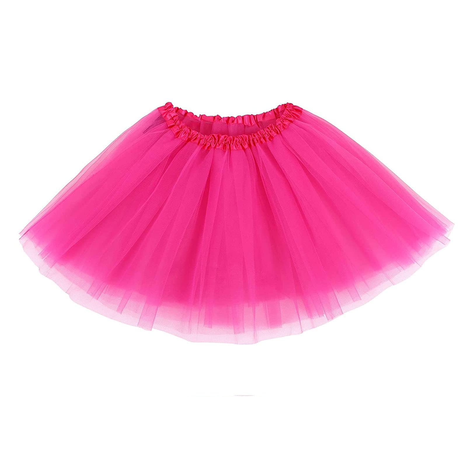 XINXIYAN Hot Pink Tutu for Women 5 Layers Mardi Gras Outfit Adult Halloween Costume Skirts Dress Party Favor Accessories