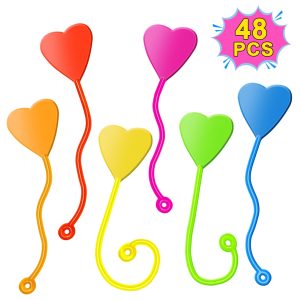 Valentines Sticky Hands Bulk 48 PCS Heart Valentines Party Favors for Kids