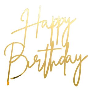 1PCS Gold Happy Birthday Cake Topper, Acrylic Happy Birthday Cake Sign Party Decorations Cupcake Toppers for Anniversary, Bridal Shower, Party Desserts Pastries Supplies​