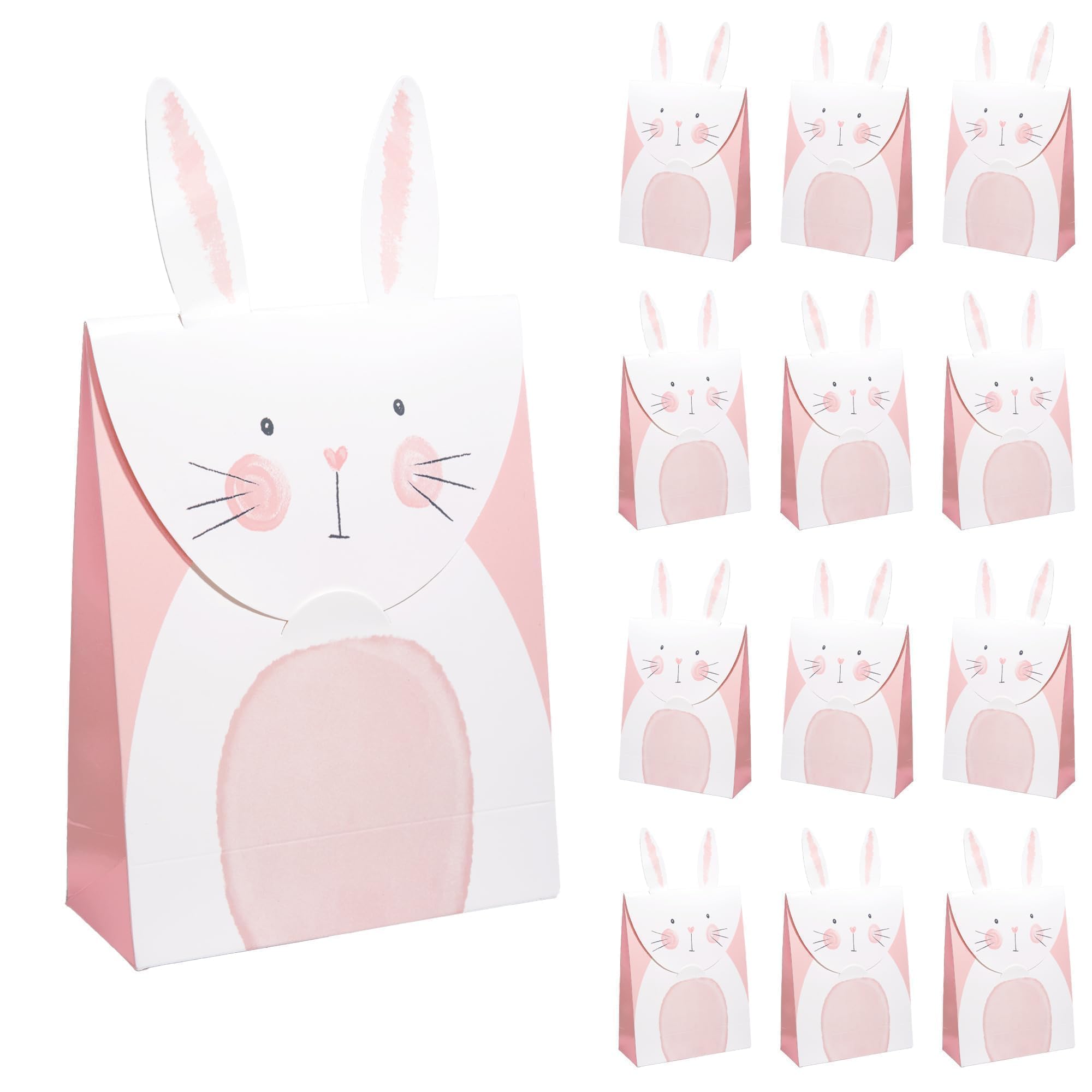Cheerland Bunny Gift Bags Easter Bag Rabbit Party Decorations Bunny Goodie Bags Some Bunny is One Birthday Decoration Easter Party Favors Treat Bags for Spring Birthday Tea Party Supplies