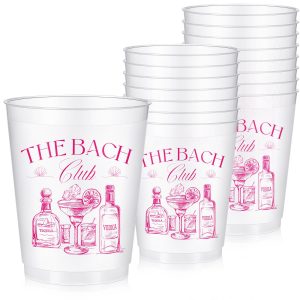 Baderke 16 Bachelorette Party Plastic Cups Rose Pink The Club 16oz