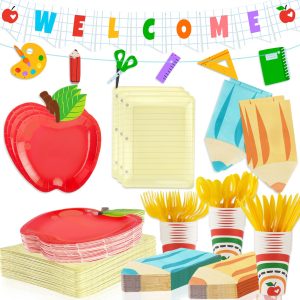 Back to School Party Supplies Kit, First Day of School Decor, Serves 25