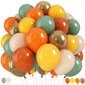 Fall Balloon, Burnt Orange Yellow Green Gold Balloon for Autumn Party Decor