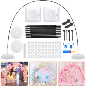 Chamvis Balloon Arch Kit, 9FT Height & 10FT Width Adjustable Balloon Arch Stand Frame Garland Stand: Wedding Baby Shower Birthday Photo Backdrop