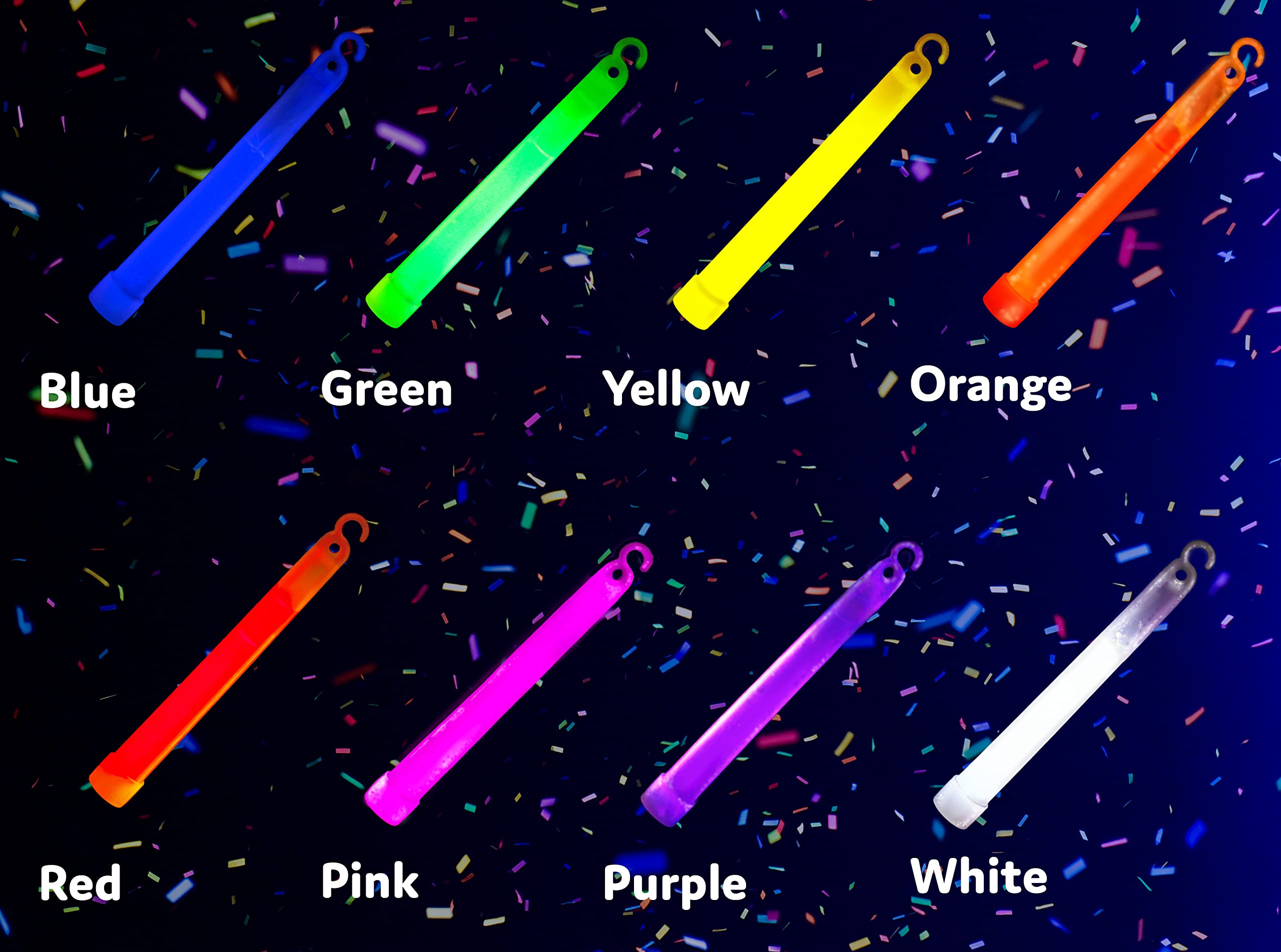 PartySticks Glow Sticks Party Supplies for Kids and Adults (30pk Assorted) - 6 Inch Bulk Glow Light Up Sticks Party Favors, Glow in the Dark Party Decorations, Waterproof Nontoxic Glow Necklaces