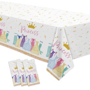 Suhelkit Princess Birthday Party Decorations Tablecloth, 3 Pack, 55 x 86in