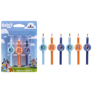 Bluey and Bingo Birthday Candles | Cake Decoration Toppers | 6 Count