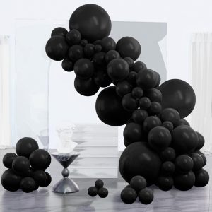PartyWoo Black Balloons 152pcs Different Sizes of 18 12 10 5 Inch | Balloons for Baby Shower Birthday Graduation…