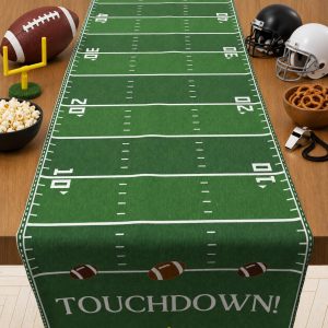 OHOME Football Party Decorations for Super Game Bowl 2027 - Game Day Table Runner | Football Decor Party Supplies - Game Day Theme Birthday Decorations Holiday Banner for Home