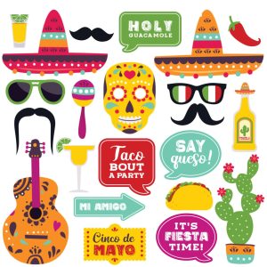 Fully Assembled Cinco De Mayo Photo Booth Props - Set of 30