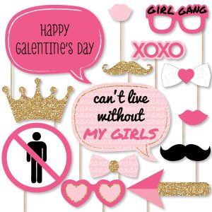 Be My Galentine - Valentine’s Photo Booth Prop Kit, DIY Props - 20pc