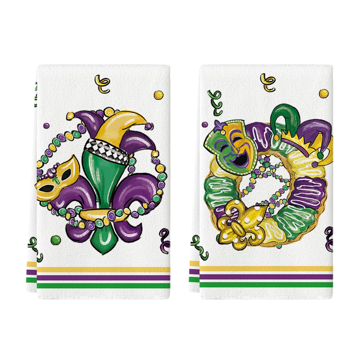 Artoid Mode Iris Jewelry Mask Mardi Gras Kitchen Towels Set of 2 18x26 Inch
