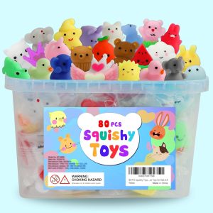 80 Pcs Party Favors for Kids 4-8, Kawaii Squishies Mochi Squishy Toys Bulk | Fidget Sensory Toys Birthday Gifts for…