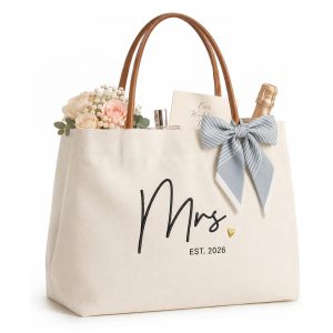 Ugiftcorner Bridal Shower Gifts for Bride, Mrs Tote Bag 2026, Canvas