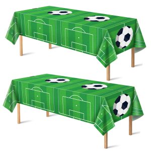 OHOME Soccer Party Decorations - 2 PCS Soccer Tablecloth | 2026 World Soccer Cup Merchandise Birthday Party Decorations - Soccer Party Favors Accessories Supplies for Indoor Outdoor Decor