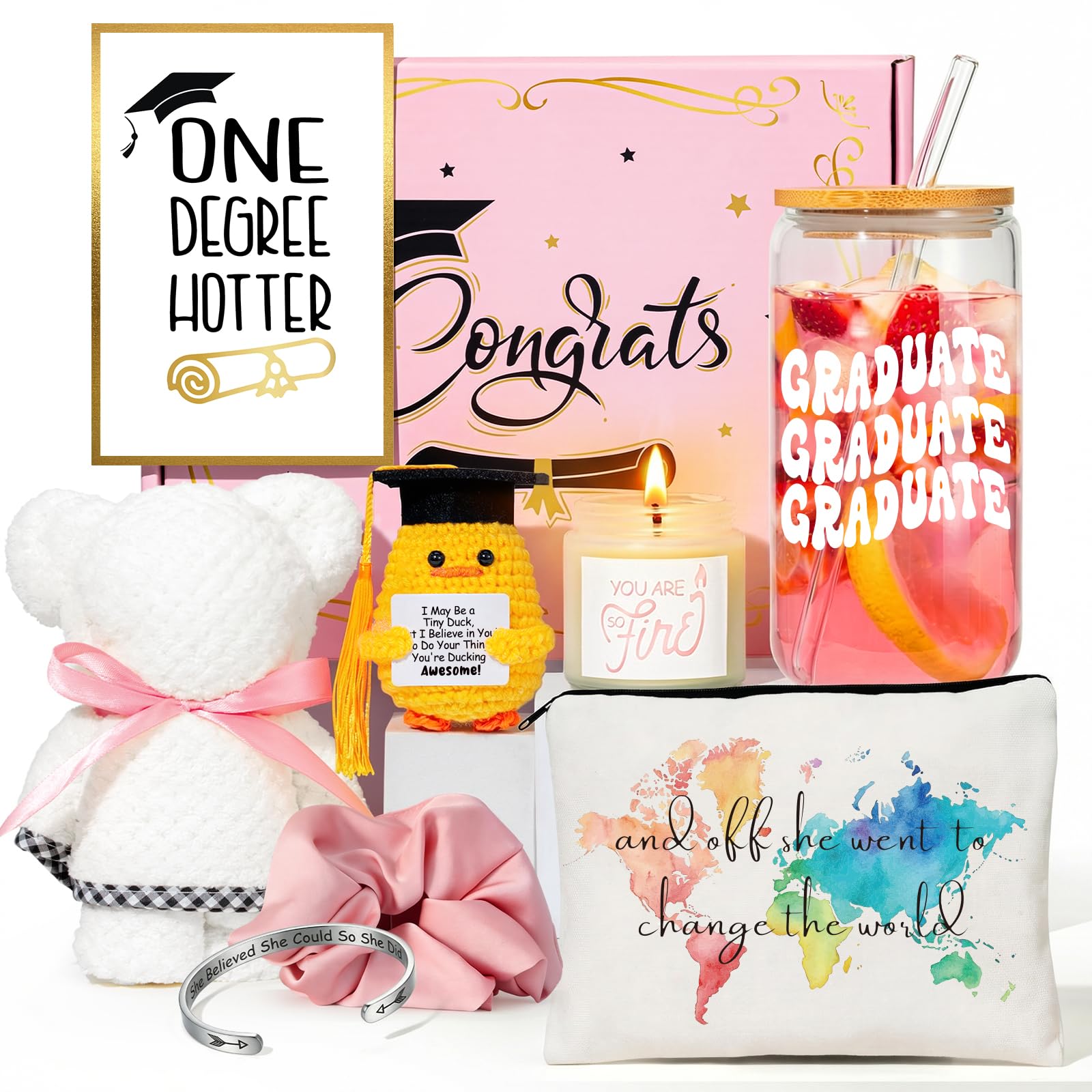 Frerdui Graduation Gift for Her, Class of 2026 Graduation Gifts Basket Box for Women, Senior High School College Grad Gift Set for Daughter Sister Friend, She Believed So She Did
