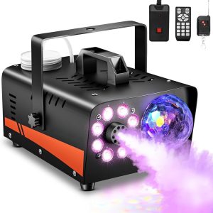 Dashsafe 800W Fog Machine, 4500CFM for Halloween, Disco Light & Remote
