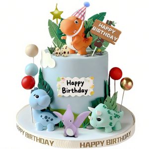 20pcs Dinosaur Cake Topper Set with Dinosaur Eggs - Reusable Dinosaur Cake Decorations，Dinosaur Birthday Decorations for Boys & Girls (Dinosaur Cupcake Toppers, Happy Birthday Cake Accessories)
