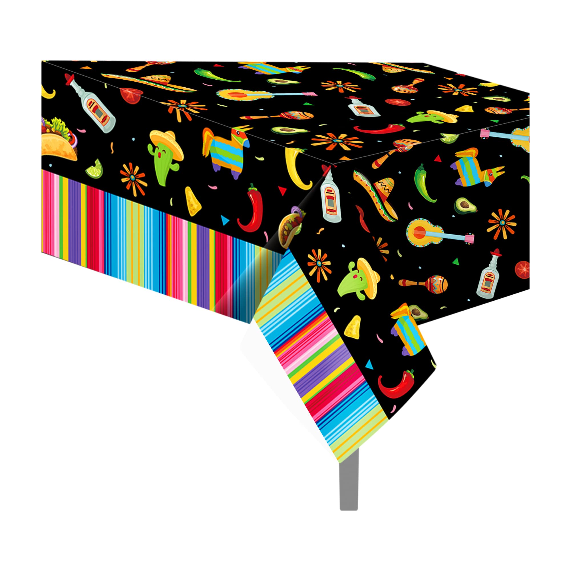 Lide Road 2 Pieces Mexican Fiesta Party Tablecloth Cinco De Mayo Party Table Covers Mexico Tablecovers for Fiesta Taco Night Birthday Cinco De Mayo Spanish Mexicans Themed 54x87 in