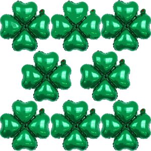 HADCKJA 8 Pcs Four-leaf Balloons St. Patrick's Day Balloon Green Four Leaf Foil Balloons for St. Patrick's Day Party Decorations Spring Themed Party St. Patrick's Day Decorations Party Supplies