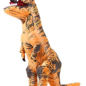 miwhse Halloween Inflatable Dinosaur Costume Adult Fancy Dinosaur Suit Blow up Trex Costume Full Body Dino Costume For Halloween Cosplay Party(brown)