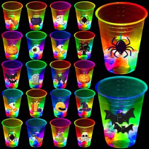 mishunyus 40 Pcs Glow in The Dark Halloween Party Cups
