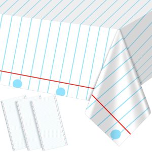 Oudain 4 Pcs Back to School Party Decorations Lined Notebook Tablecloth
