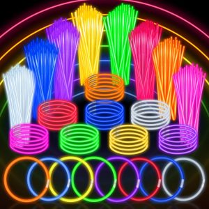 SpringFlower 100 PCS Glow Sticks Bulk Party Favors, 8" Glow in the Dark Party Supplies, Light Sticks for Party…