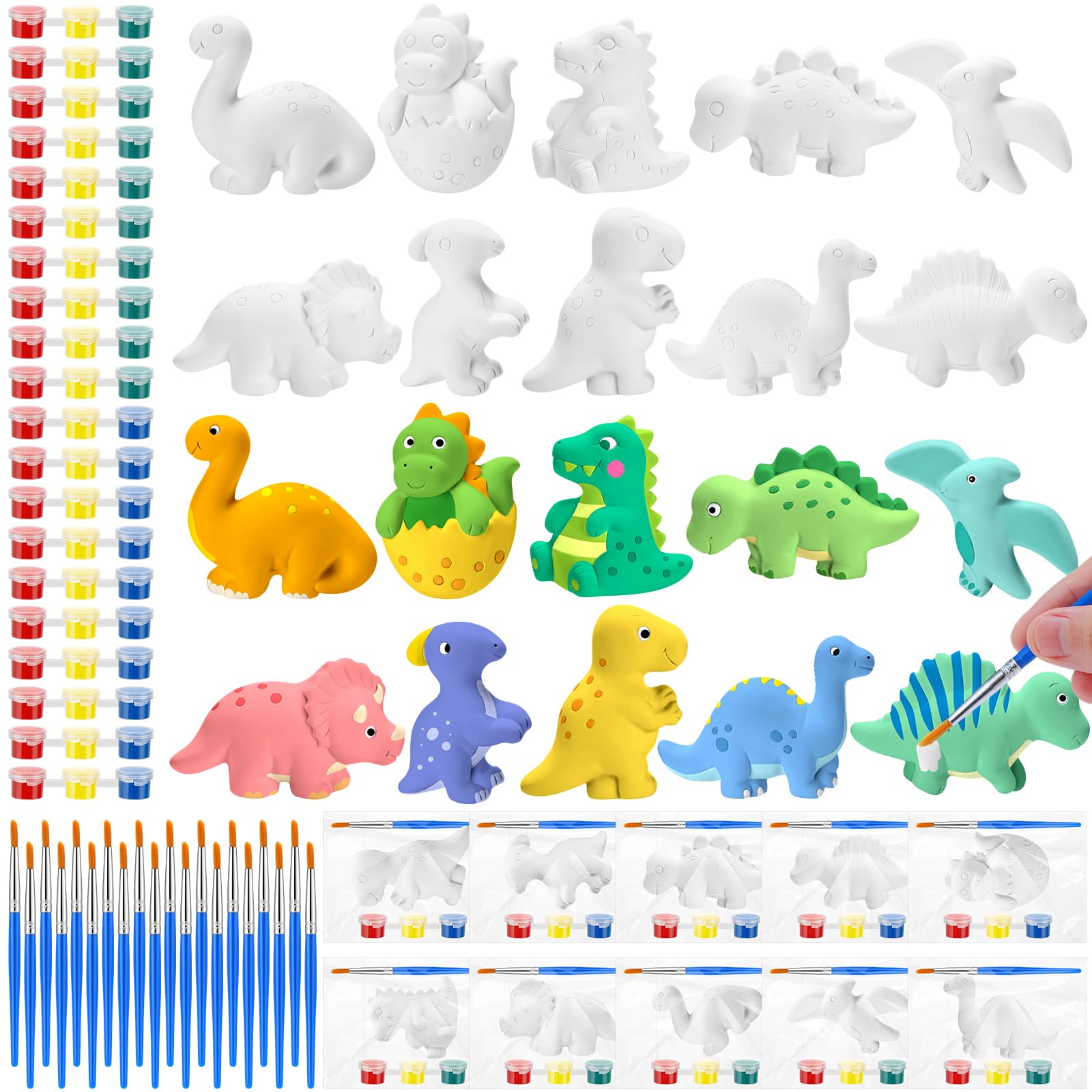 20 Set Dinosaur Ceramic Painting Kit Christmas Dinosaur Party Favors