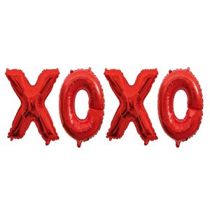 Soochat XOXO Balloons | Valentine Letters Mylar Foil Balloons - Bachelorette Parties Wedding Bridal Showers Photo Props Decorations Valentines Day Party Supplies (Red)