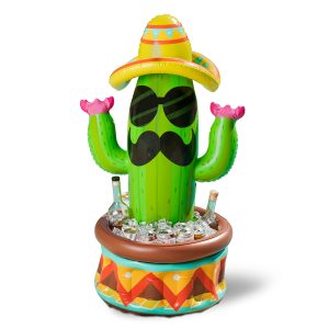 JOYIN 43" Inflatable Cactus Cooler with Sombrero Hat for Fiesta, Cinco de Mayo Party Supplies, Inflatable Party Cooler, Pool Party Decoration