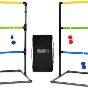 GoSports Ladder Toss Game Set - Includes 6 Soft Rubber Bolo Balls and Travel Carrying Case - Classic