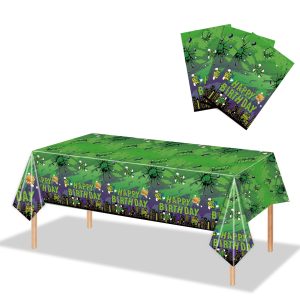 Green Superhero Party Tablecloths, 3 Pack Plastic Birthday Covers