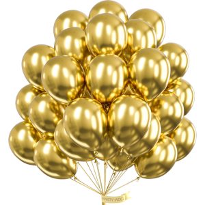 PartyWoo Gold Balloons 50pcs Gold Latex Helium Balloons 12 Inch