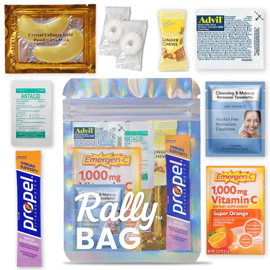 Hangover Kit (10 Pack) Pre-Filled Party Favors for Bachelorette Party Favors & Weddings – Party Recovery Bag, Bulk Hangover Favors for Girls Trips, Wedding Parties & 21st Birthdays | Rally Bag