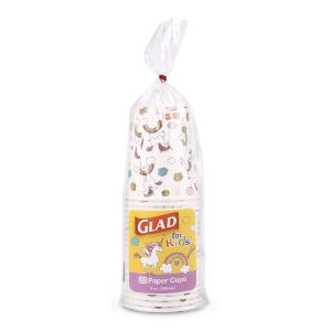 Glad for Kids - Disposable Paper Cups, Unicorn Print, 9 oz, 20 Count