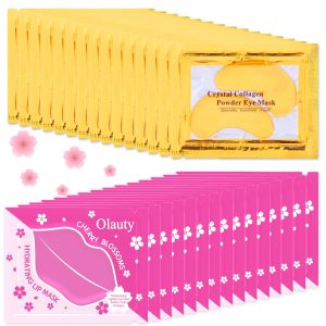 30 Pairs 24K Gold Eye Masks & Lip Masks, for Spa & Bachelorette Favors