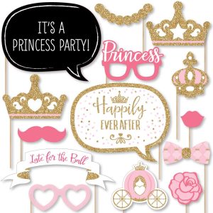 Little Princess Crown - Pink & Gold Photo Booth Prop Kit, DIY Props - 20pc