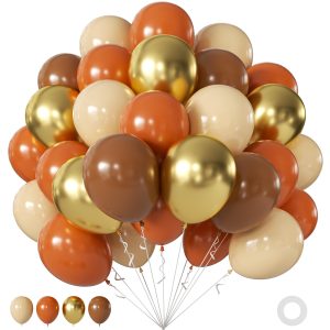 Burt Orange Brown Fall Balloons for Autumn Thanksgiving Party Decorations