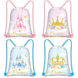 Censen 24 Pcs Princess Prince Drawstring Bags Goodie Gift Party Favor