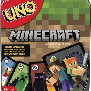 Mattel Games UNO Minecraft Card Game with Storage Tin,Ages 7+