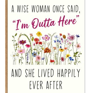 ATTLVV Funny Retirement Card for Her, Retirement Gift for Women, Blank Inside, with Kraft Envelope and Gold Seal Sticker
