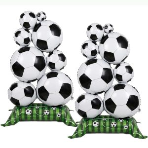 2pcs Giant Self Standing Soccer Balloons, 59 Inch Soccer Party Decorations