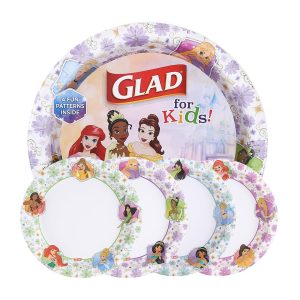 Glad for Kids Disney Princess Disposable Paper Plates, 8.5 in, 40 Count