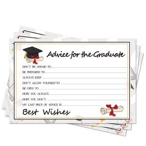 Graduation Wish Cards - 50PCs High School or College Graduation Advice Cards Supplies 2026 Decorations Grad Celebration Party Supplies for High School/College/Senior School