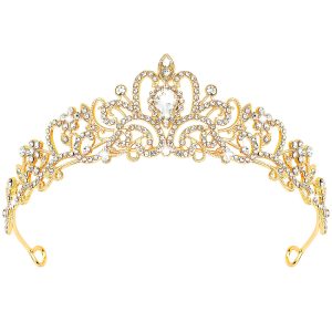 CIEHER Gold Tiara Crowns for Women Girls Princess Crown Tiaras for Bridal Wedding Prom Quinceanera Birthday Crown Gifts Hair Accessories(Gold)